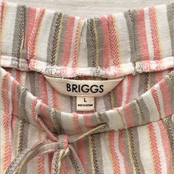 Briggs Wm's Linen Blend Short • Sz L • Pink Stripe • NWT - Picture 8 of 9